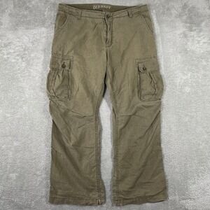 Old Navy Linen Blend Cargo Pants Mens 38x30 Olive Green Utility Baggy Skater Y2K